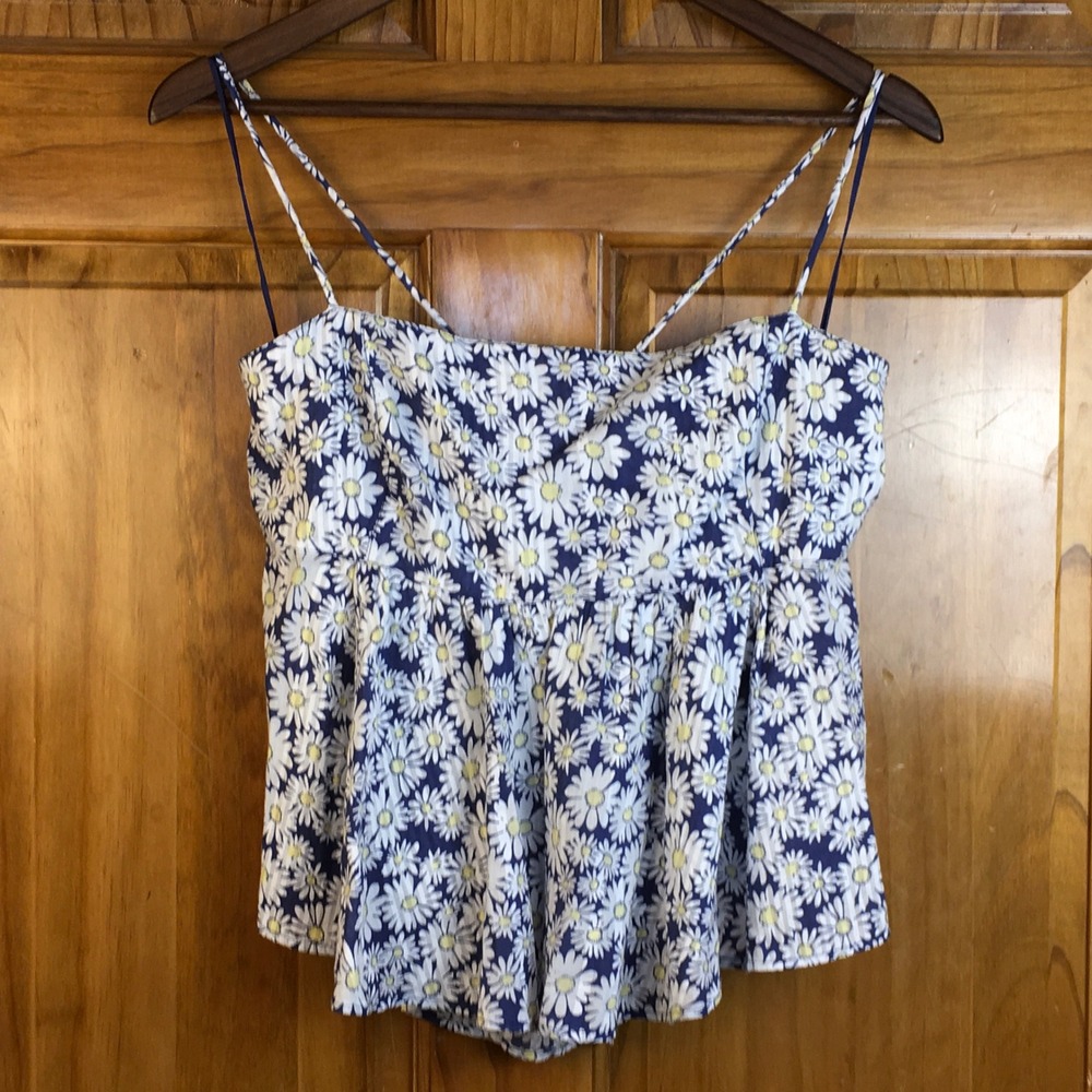 Free People Lg Daisy Floral Babydoll Top Festival Coquette Beach Summer